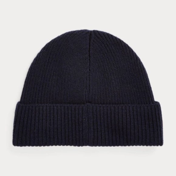 Men's Madison Tweeds Polo Match Logo Wool-Blend Beanie - Classic Navy - Picture 2 of 3